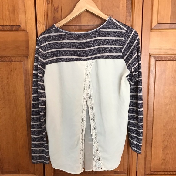 JOLT stripped navy and white blouse medium - Picture 5 of 5